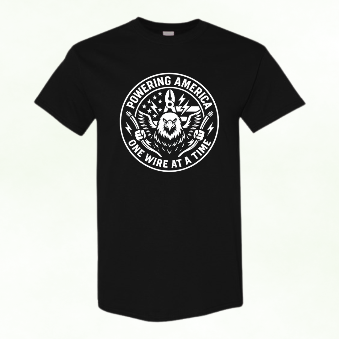 Powering America – One Wire at a Time | Electrician Graphic Tee